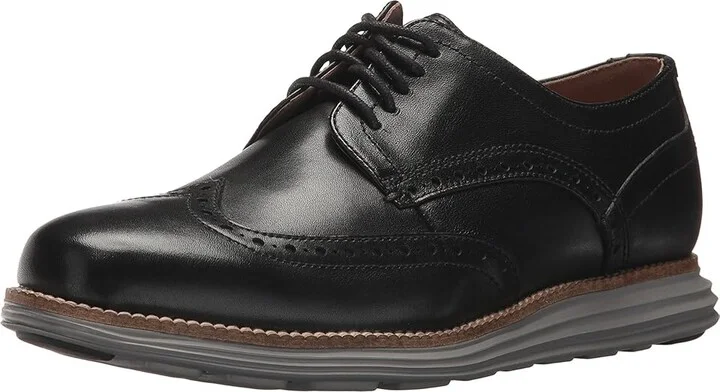 Cole Haan Originalgrand Shortwing Oxford Men's Shoes Black Leather/Ironstone : 7.5 W - Wide, Leather/Nubuck - Image 2