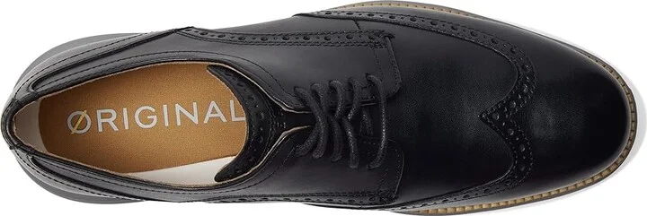 Cole Haan Originalgrand Shortwing Oxford Men's Shoes Black Leather/Ironstone : 7.5 W - Wide, Leather/Nubuck - Image 3