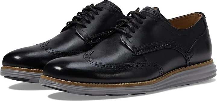 Cole Haan Originalgrand Shortwing Oxford Men's Shoes Black Leather/Ironstone : 7.5 W - Wide, Leather/Nubuck