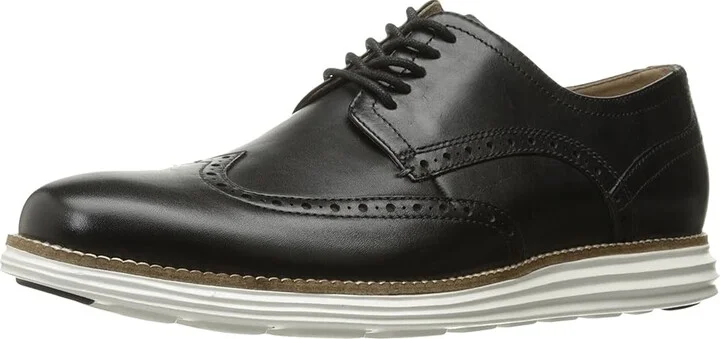 Cole Haan Originalgrand Shortwing Oxford Men's Shoes Black Leather/White : 10 D - Medium, Leather/Nubuck - Image 2