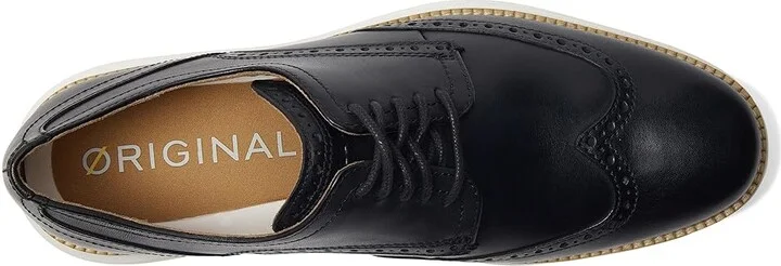 Cole Haan Originalgrand Shortwing Oxford Men's Shoes Black Leather/White : 10 D - Medium, Leather/Nubuck - Image 3