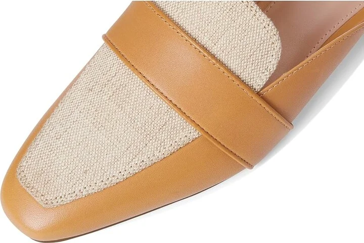 Cole Haan Pasha Mules Women's Flat Shoes Biscuit Leather/Ivory Canvas : 11 B - Medium, Leather/Rubber - Image 7