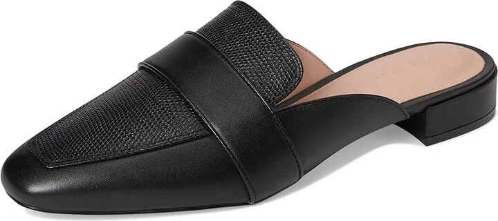 Cole Haan Pasha Mules Women's Flat Shoes Black Leather/Lizard : 8 B - Medium, Leather/Rubber - Image 5