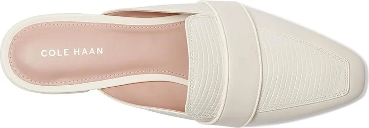 Cole Haan Pasha Mules Women's Flat Shoes Ivory Leather/Ivory Lizard Print Leather : 7 B - Medium, Leather/Rubber - Image 2