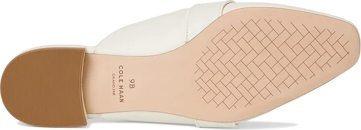 Cole Haan Pasha Mules Women's Flat Shoes Ivory Leather/Ivory Lizard Print Leather : 7 B - Medium, Leather/Rubber - Image 3