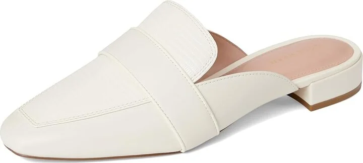 Cole Haan Pasha Mules Women's Flat Shoes Ivory Leather/Ivory Lizard Print Leather : 7 B - Medium, Leather/Rubber - Image 5
