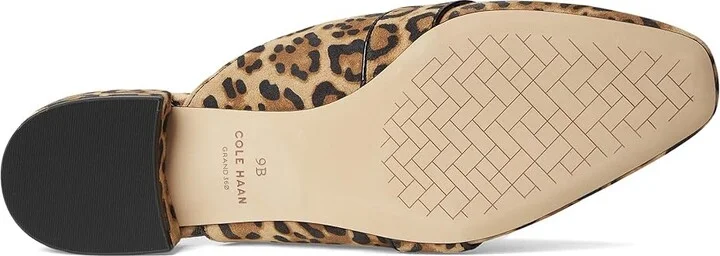 Cole Haan Pasha Mules Women's Flat Shoes Leopard Print Suede : 5.5 B - Medium, Leather/Rubber - Image 3