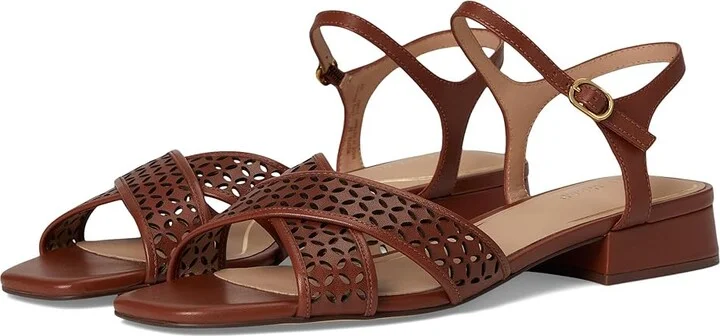 Cole Haan Patie Sandals Women's Sandals Dark Cuoio Perforated Leather : 5.5 B - Medium