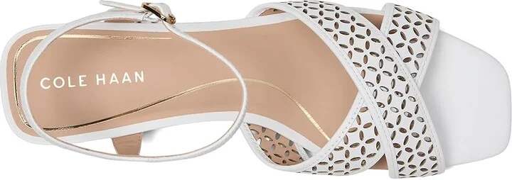 Cole Haan Patie Sandals Women's Sandals White Perforated Leather : 9 B - Medium - Image 2