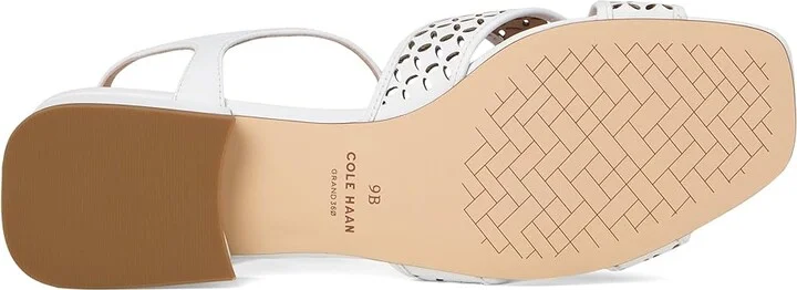 Cole Haan Patie Sandals Women's Sandals White Perforated Leather : 9 B - Medium - Image 3
