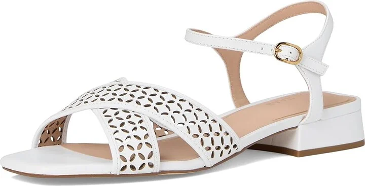 Cole Haan Patie Sandals Women's Sandals White Perforated Leather : 9 B - Medium - Image 5