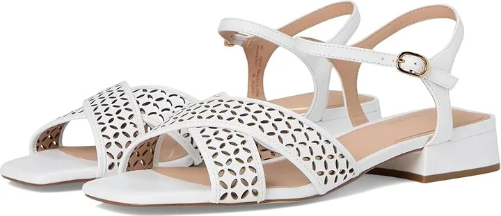 White Perforated Leather