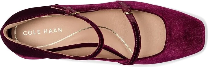 Cole Haan Paxton Maryjane Pump High Women's Heels Black Cherry Velor : 10 B - Medium, Leather/Rubber - Image 2