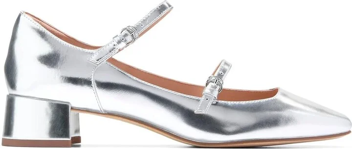 Cole Haan Paxton Maryjane Pump High Women's Heels Silver Specchio : 9.5 B - Medium, Leather/Rubber - Image 6