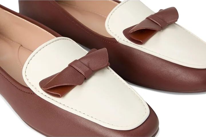 Cole Haan Payson Soft Bow Loafers Women's Shoes Dark Cuoio/Ivory Leather : 8.5 B - Medium - Image 7