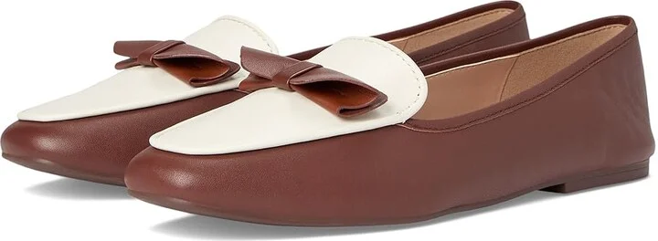 Cole Haan Payson Soft Bow Loafers Women's Shoes Dark Cuoio/Ivory Leather : 8.5 B - Medium