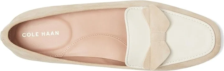 Cole Haan Payson Soft Bow Loafers Women's Shoes Light Sesame Suede/Ivory Leather : 7.5 B - Medium - Image 2