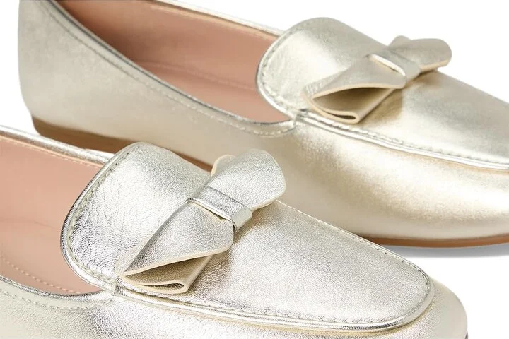Cole Haan Payson Soft Bow Loafers Women's Shoes Soft Gold Leather : 10 B - Medium - Image 7