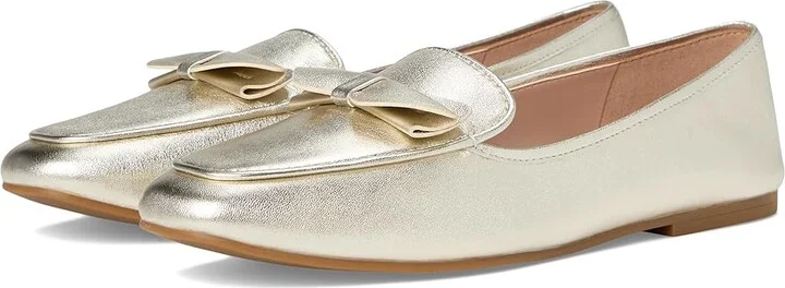Cole Haan Payson Soft Bow Loafers Women's Shoes Soft Gold Leather : 10 B - Medium