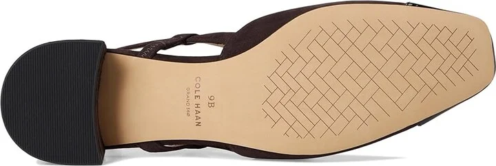 Cole Haan Pella Block Heel Slings High Women's Heels Dark Chocolate Suede/Black Pat Leather : 10.5 B - Medium - Image 3