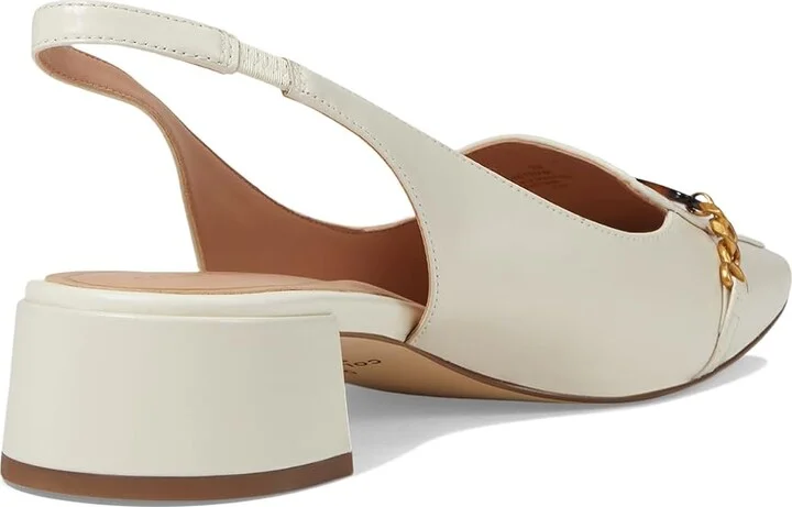Cole Haan Penley Slingbck Pump High Women's Heels Ivory Box Leather : 8.5 B - Medium, Leather/Rubber - Image 4