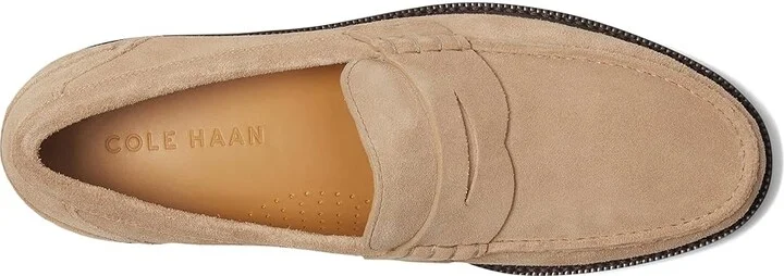 Cole Haan Pinch Prep Penny Loafer Men's Lace Up Wing Tip Shoes Birchbeige Suede/Dark Chocolate : 7 D - Medium, Leather - Image 2