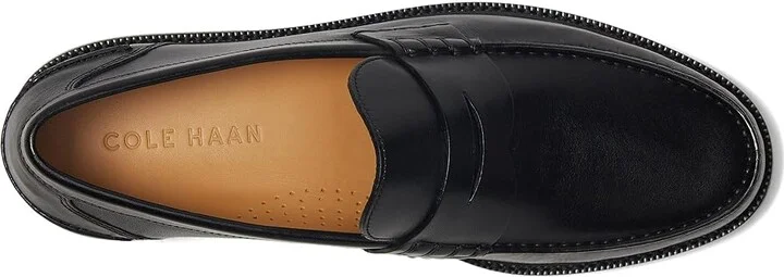 Cole Haan Pinch Prep Penny Loafer Men's Lace Up Wing Tip Shoes Black/Black : 7.5 W - Wide, Leather - Image 2