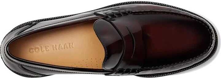 Cole Haan Pinch Prep Penny Loafer Men's Lace Up Wing Tip Shoes Burgundy Box Brush Off/Black : 11 D - Medium, Leather - Image 2