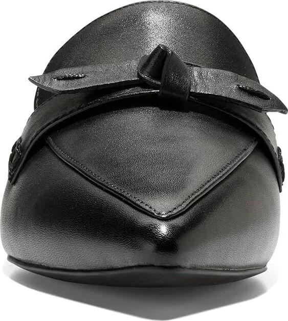 Cole Haan Piper Bow Mule Women's Flat Shoes Black Leather : 7.5 B - Medium - Image 5