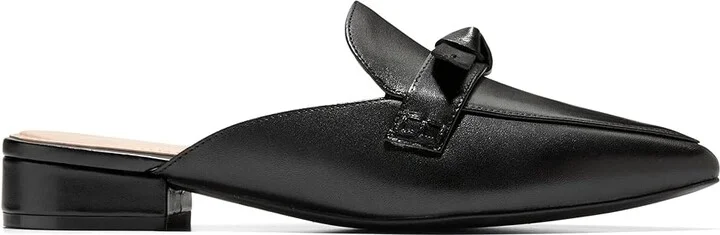 Cole Haan Piper Bow Mule Women's Flat Shoes Black Leather : 7.5 B - Medium - Image 7