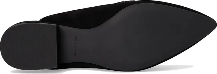 Cole Haan Piper Bow Mule Women's Flat Shoes Black Suede : 6 B - Medium, Leather - Image 3