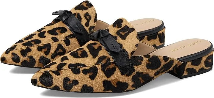 Cole Haan Piper Bow Mule Women's Flat Shoes Leopard Haircalf Print : 7.5 B - Medium, Leather