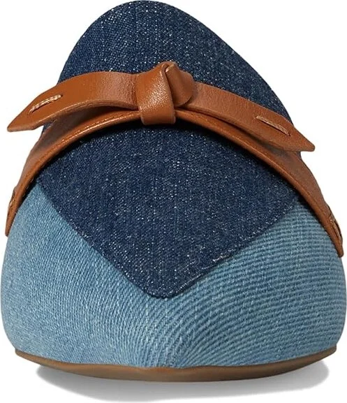 Cole Haan Piper Bow Mule Women's Flat Shoes Light Denim/Dark Denim/Pecan Leather : 7 B - Medium - Image 2