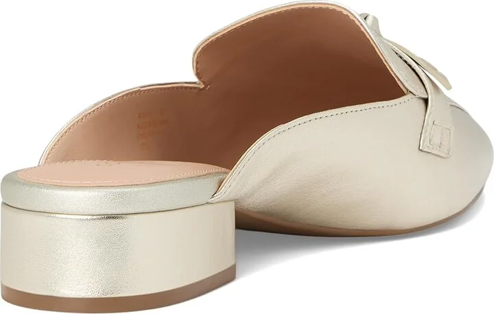 Cole Haan Piper Bow Mule Women's Flat Shoes Soft Gold Leather : 6 B - Medium - Image 4