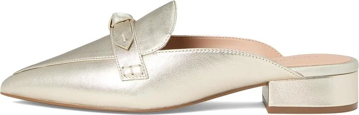 Cole Haan Piper Bow Mule Women's Flat Shoes Soft Gold Leather : 6 B - Medium - Image 6