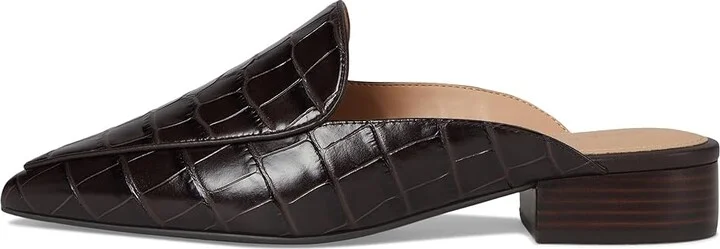 Cole Haan Piper Mule Women's Shoes Dark Chocolate Croc Print Leather : 8 B - Medium - Image 6