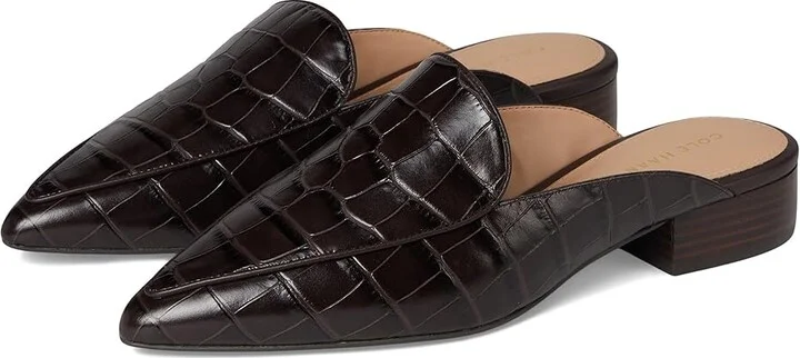 Dark Chocolate Croc Print Leather