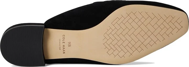 Cole Haan Pollina Scalloped Mule Loafers Women's Shoes Black Suede : 6.5 B - Medium, Leather - Image 3