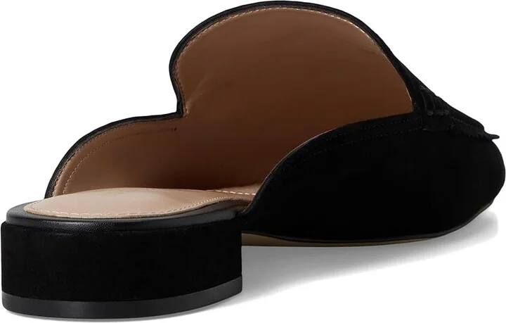 Cole Haan Pollina Scalloped Mule Loafers Women's Shoes Black Suede : 6.5 B - Medium, Leather - Image 4