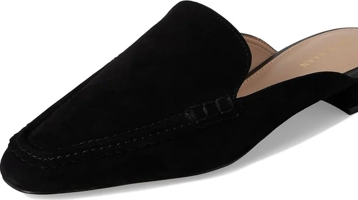 Cole Haan Pollina Scalloped Mule Loafers Women's Shoes Black Suede : 6.5 B - Medium, Leather - Image 7