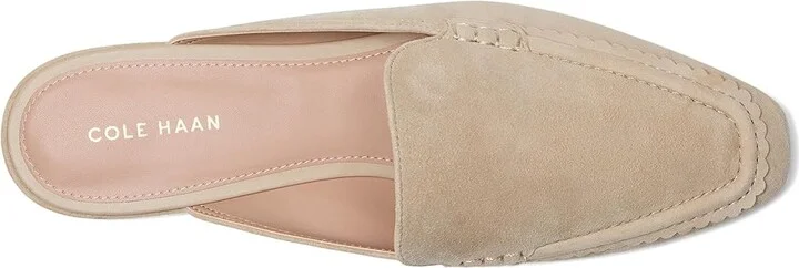 Cole Haan Pollina Scalloped Mule Loafers Women's Shoes Light Sesame Suede : 5.5 B - Medium, Leather - Image 2