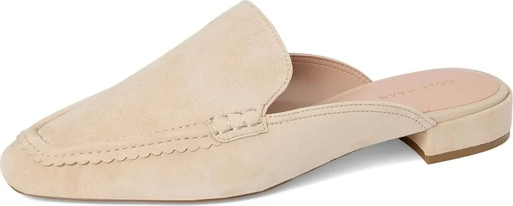 Cole Haan Pollina Scalloped Mule Loafers Women's Shoes Light Sesame Suede : 5.5 B - Medium, Leather - Image 5
