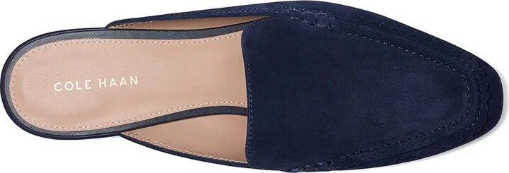Cole Haan Pollina Scalloped Mule Loafers Women's Shoes Midnight Moon Suede : 5 B - Medium, Leather - Image 2