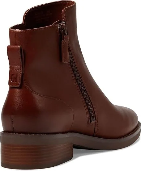 Cole Haan Ramona Ankle Bootie Waterproof Women's Boots Dark Cuoio Leather Waterproof : 11 B - Medium, Leather/Rubber - Image 4