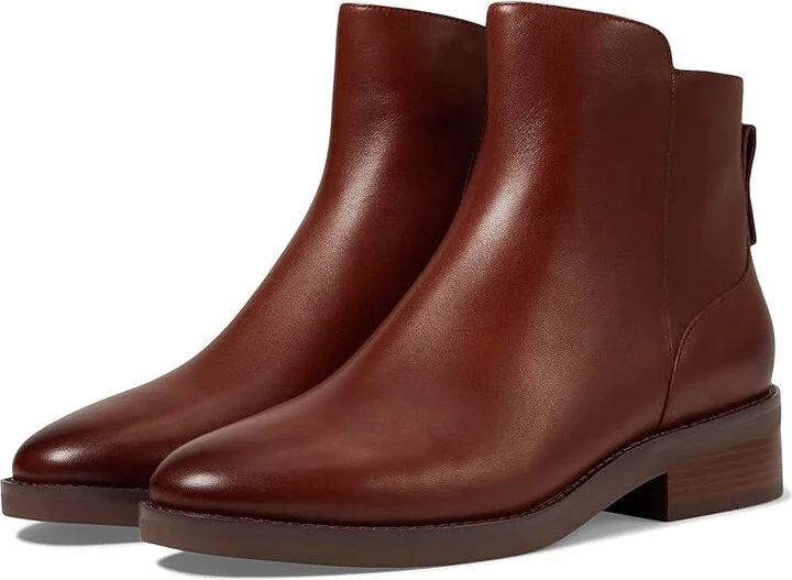 Cole Haan Ramona Ankle Bootie Waterproof Women's Boots Dark Cuoio Leather Waterproof : 11 B - Medium, Leather/Rubber
