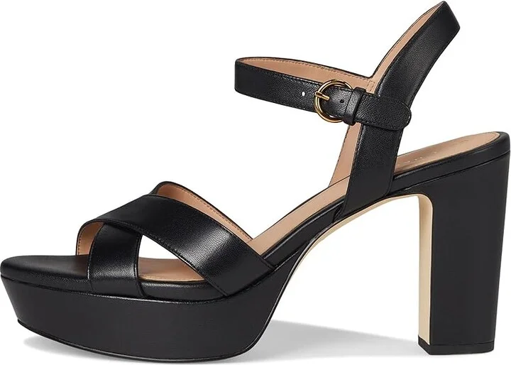 Cole Haan Riannon Platform Sandal Women's Sandals Black Leather : 8.5 B - Medium, Leather/Rubber - Image 6