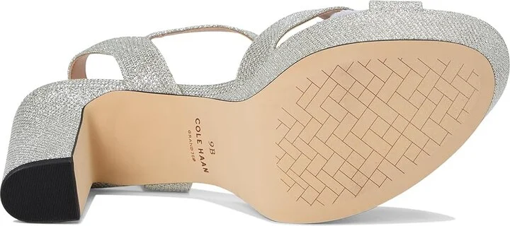 Cole Haan Riannon Platform Sandal Women's Sandals Silvr Glitter Mesh : 10 B - Medium, Leather/Rubber - Image 3