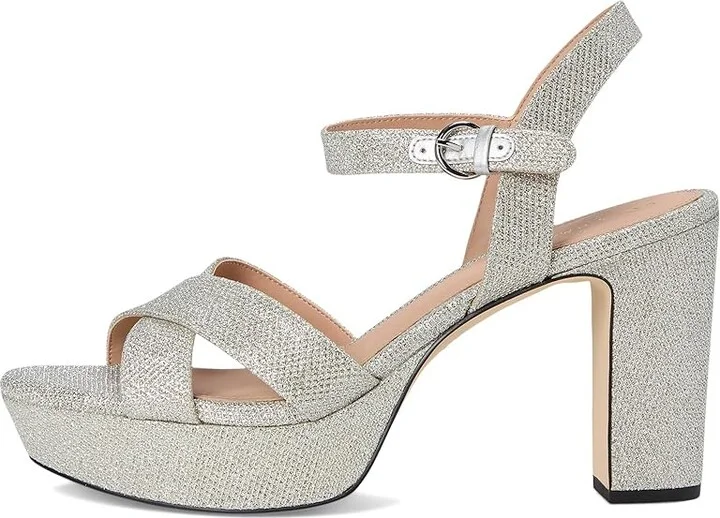 Cole Haan Riannon Platform Sandal Women's Sandals Silvr Glitter Mesh : 10 B - Medium, Leather/Rubber - Image 6