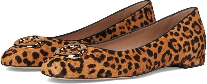 Cole Haan Skylar Ballet Flats Women's Shoes Leopard Print Haircalf/Black Leather : 5 B - Medium