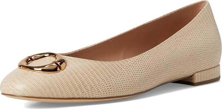 Cole Haan Skylar Ballet Flats Women's Shoes Oat Lizard Print Leather : 10 B - Medium - Image 5